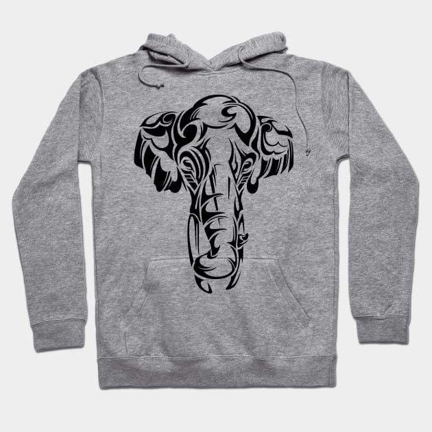 Tribal Elephant Hoodie by TurkeysDesign